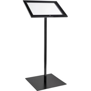 Sprintis Infoständer Menüständer aus Aluminium, schwarz, A3, 112,5 cm Höhe, abschließbarer Schaukasten