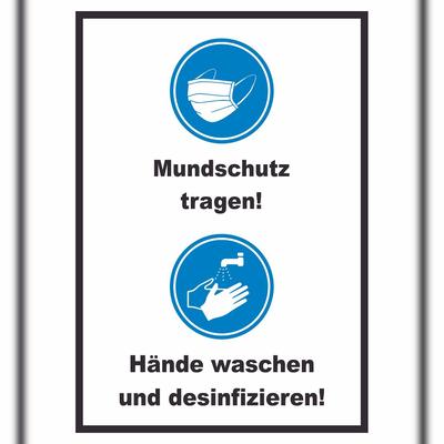 HB-Druck Mundschutz Händewaschen Schild A5 (148x210mm)