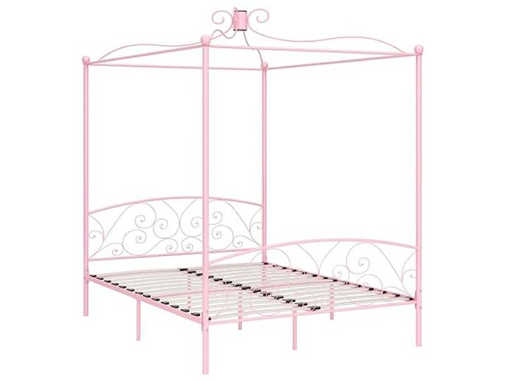 vidaXL Himmelbett-Gestell Rosa Metall 180 x 200 cm