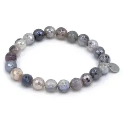 MONESSA Armband Edelsteine flexibel Logo-Plättchen