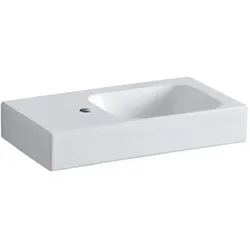 Geberit iCon Handwaschbecken 124153000 53x31cm, Ablagefläche links, mit Hahnloch, ohne Überlauf, weiß