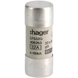 Hager LF532G Zylindersicherungen für industrielle Anwendungen 22x58mm gG 32A 690V AC 120kA