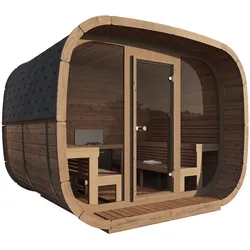 Weka Design Saunahaus Elva mit Thermoholz - 28/42 mm Thermoholz Ohne Ofen