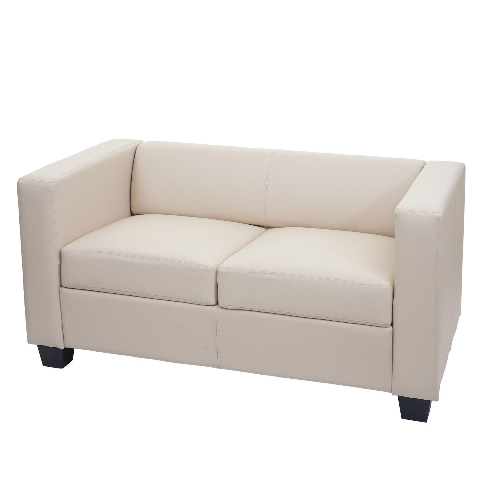 2er Sofa Lille, Kunstleder ~ creme