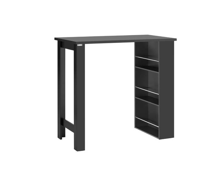 Table haute de bar effet bois noir