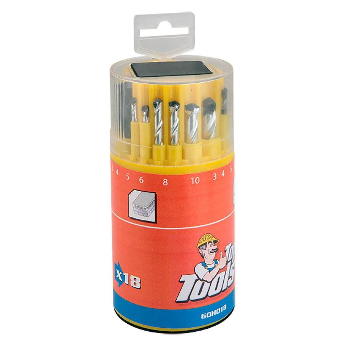 TOP Bohrer für Beton, Holz, Metall 18-tlg. (60H018) (TOP-60H018)
