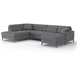 SOMETA Wohnlandschaft Matteo II Stoff Grau Stone