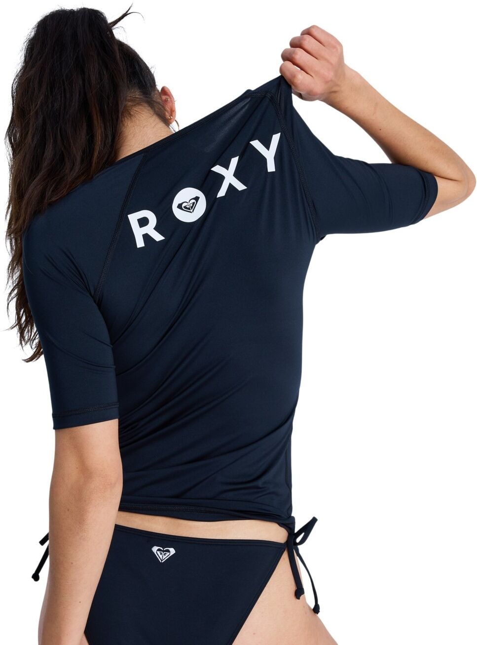 Rash Guard ROXY "Essentials", Damen, Gr. XS, schwarz (anthrazit), Obermaterial: 84% Polyester, 16% Elasthan., Shirts Rash Guard