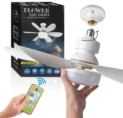 Uplifted Finds LED 40W Ceiling Fan Light E27 With Remote Control, Dimmable For Living Room And Study white m
