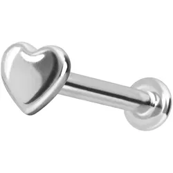 14 Karat Gold Labret mit Innengewinde HERZ