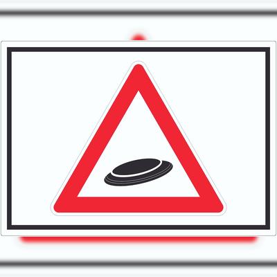 HB-Druck Achtung Frisbee Aufkleber Symbol A5 (148x210mm)