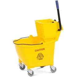 Ulsonix Profi-Putzwagen Reinigungswagen mit Presse Wischwagen Wischeimer Putzeimer 32 l, Reinigungsutensil, Gelb