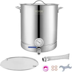 VEVOR Braukessel Bierbrauanlage Heimbrauanlage 60,57 L Thermometer Gärtopf