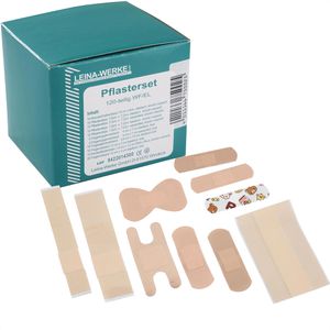 Leina-Werke Pflaster Pflasterset, 120 Strips, wasserfest, elastisch, 7 Größen