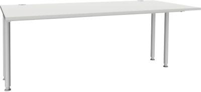 Schäfer Shop Genius Schreibtisch MODENA FLEX, Breite 1800 mm, beidseitig verkürzt, lichtgrau