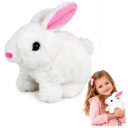 Walking Bunny Interaktives Spielzeug Kurzes Haar Weiß