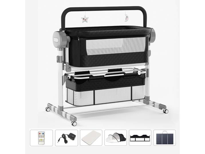 Berceau électrique pour bébé, lit de bébé pliable et surélevé, nid douillet pour bébé, lit pour enfant, berceau multifonctionnel pour nouveau-né, lit de voyage pour bébé, lit de couchage pour bébés,