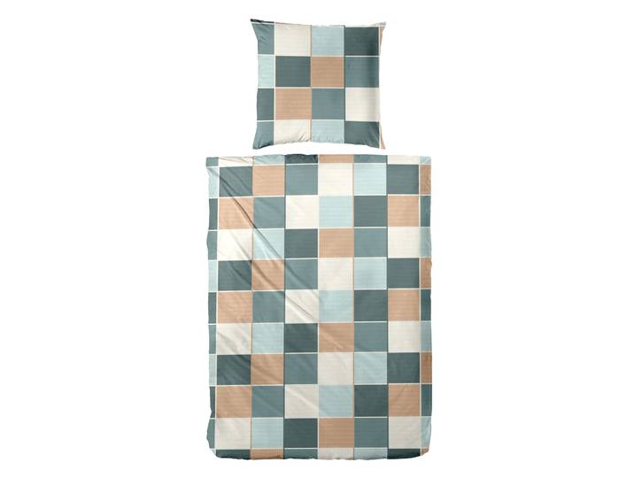 Bettwäsche PRIMERA Feinbiber-Bettwäsche Tile , grün, B/L: 155cm x 220cm, 1 Stk., 1 Stk., Feinbiber, B/L: 80cm x 80cm, 2 Stk., Feinbiber, Obermaterial: 100% Baumwolle, Bettwäsche, Bettwäsche, mit klasschischem Kachelmuster