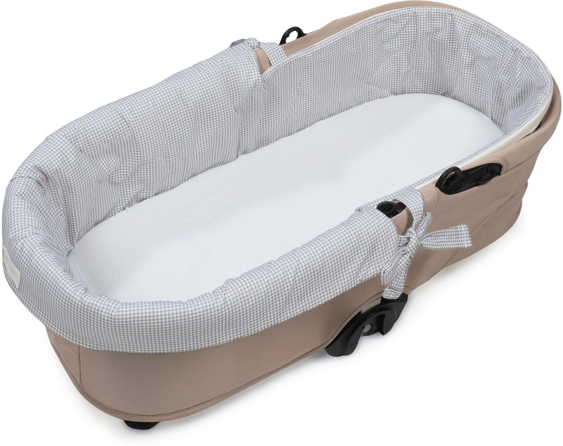 Pasito a pasito Cubre cuco dual +Sábana ajustable cuco Little Bloom Vichy Gris.  (20 X 80 X 34 cm) Gris claro niño
