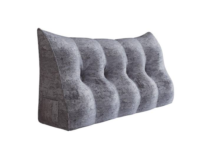 Vercart Keilkissen Samt Ergonomisches Groß 140cm, Grau, Mode, Rechteckig, 20x140 cm, Heimtextilien, Wohntextilien, Kissen, Rückenkissen