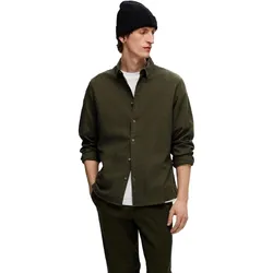 Selected Homme Herren Freizeithemd SLHSLIMOWEN-FLANNEL - Slim Fit - Morel Solid 16091358 - S