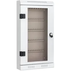 Verglaster Schlüsselschrank, für 50 Schlüssel, grau