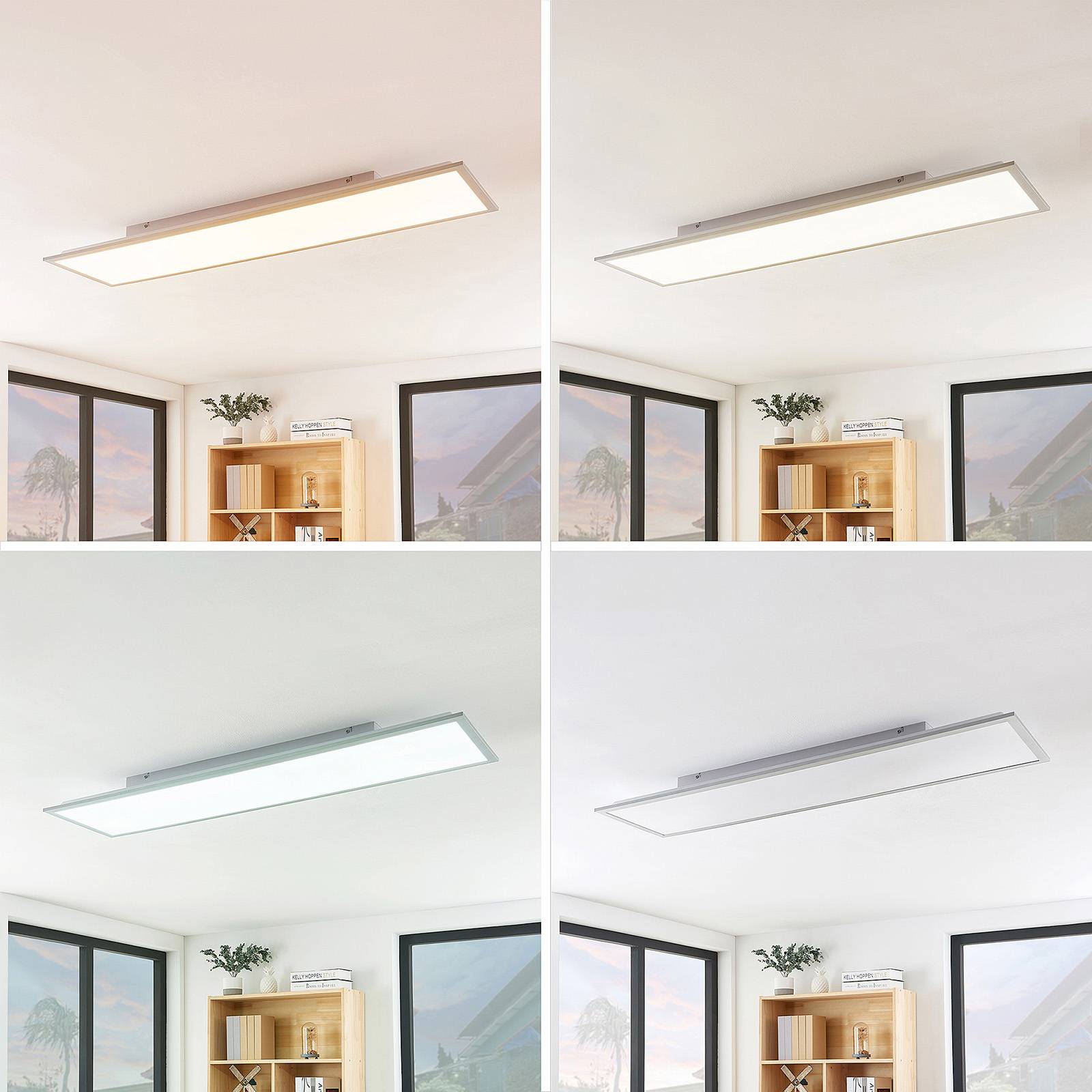 LED Panel Stenley Lindby, dimmable, White / opal, Kitchen, Plastic, Modern, LED Panel