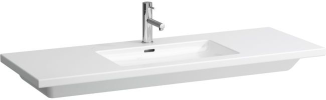 LAUFEN Living Square Waschtisch 8164350001471 130x48cm Überlauf, Hahnloch, beidseitig schneidbar