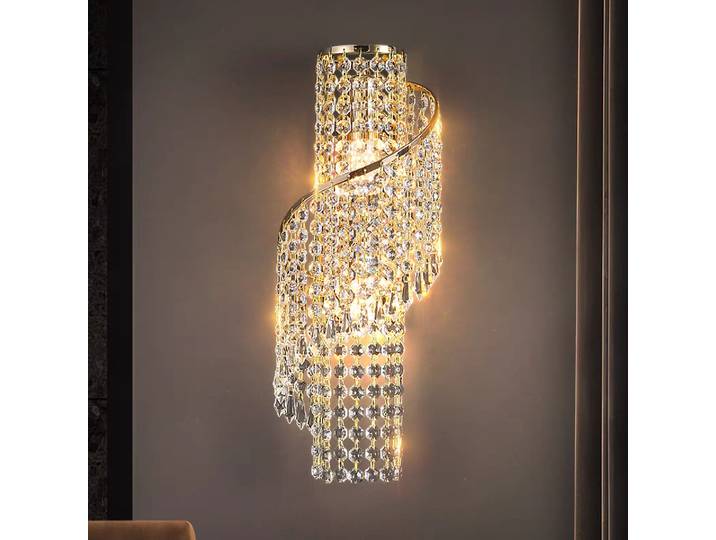 Applique murale en cristal de luxe avec pompon, luminaire décoratif d'intérieur, idéal pour un salon, une arrière-plan de la télévision, une atmosphère haut de gamme, une entrée ou une chambre à