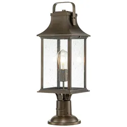 Sockelleuchte Außenlampe Wegeleuchte Gartenleuchte Alu Glas Bronze B 21,6 cm