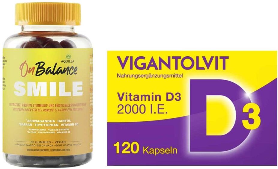 Aquilea Onbalance Smile Gummies + Vigantolvit Vitamin D3 Weichka