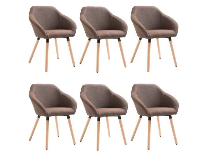 vidaXL Chaises de salle à manger 6 pcs. Tissu marron