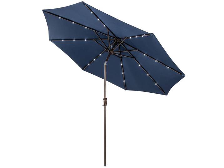 Costway Patio-Schirm Marineblau, Dunkelblau, Kunststoff, 300x300 cm, Sonnenschutz, Sonnenschirme