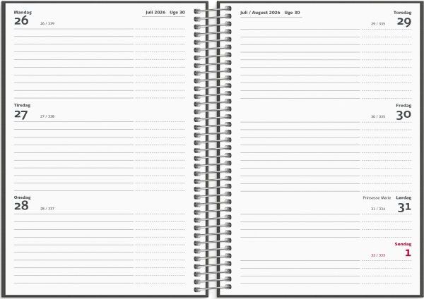 Mayland 26/27 Kalender, Studie Stor, Uge