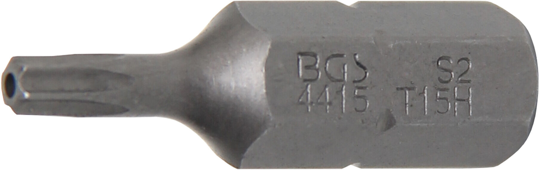 BGS Bit 4415, Antrieb Außensechskant 8 mm (5/16"), T-Profil (für TX) mit Bohrung T15 ; BGS technic)