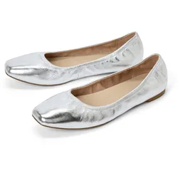Tchibo - Leder-Ballerinas - Damen - Gr. 40 - silber