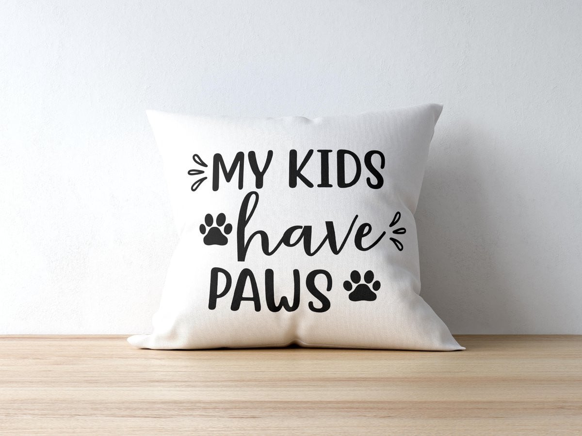Sierkussen My Kids Have Paws voor Mama - Polyester