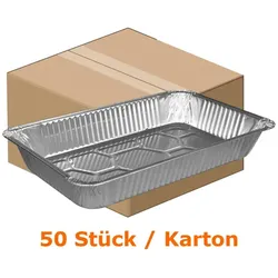 Bratschalen Abena Aluschalen groß 10,2 L 50 Stück Maße: 32,5 x 52,5 x 7,8 cm
