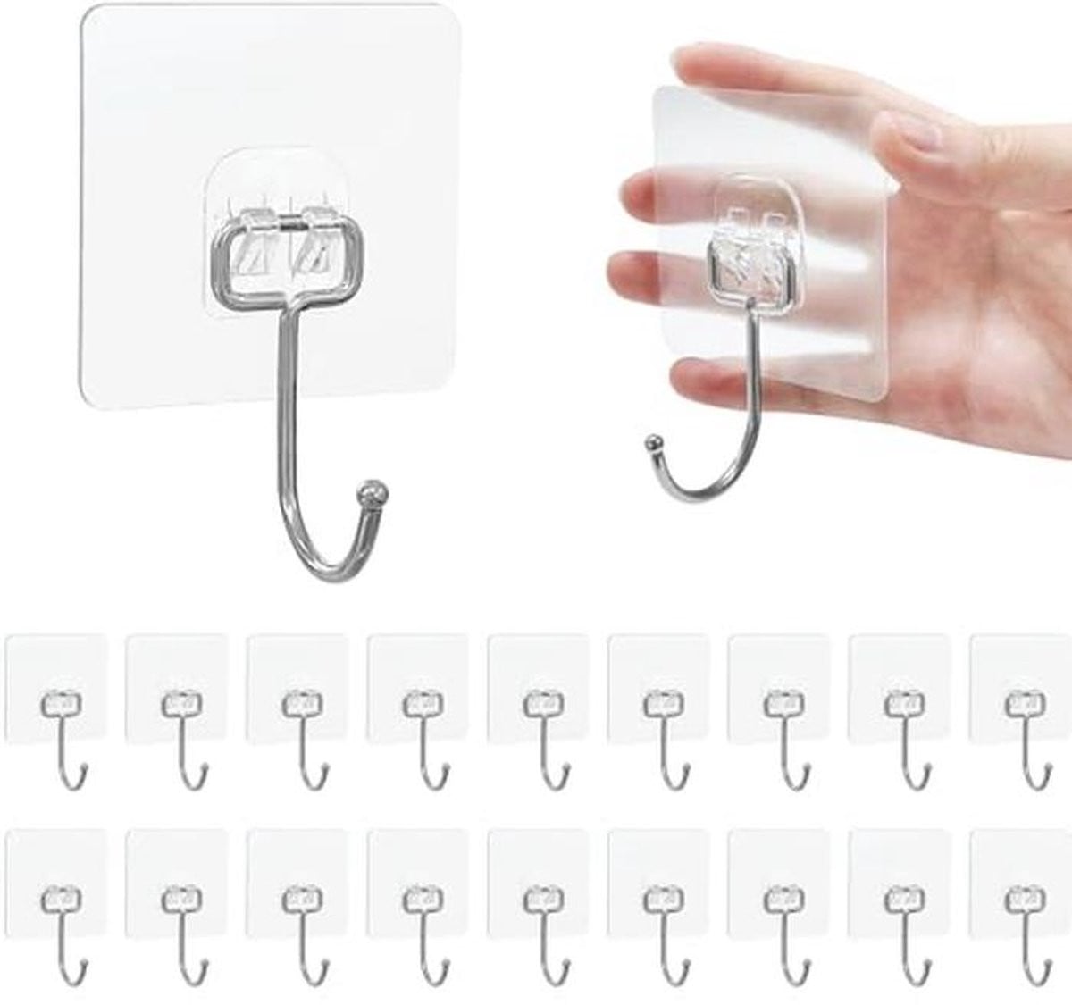 20 stuks Zelfklevende Waterdichte Wandhangers voor Badkamer, Keuken en Slaapkamer
