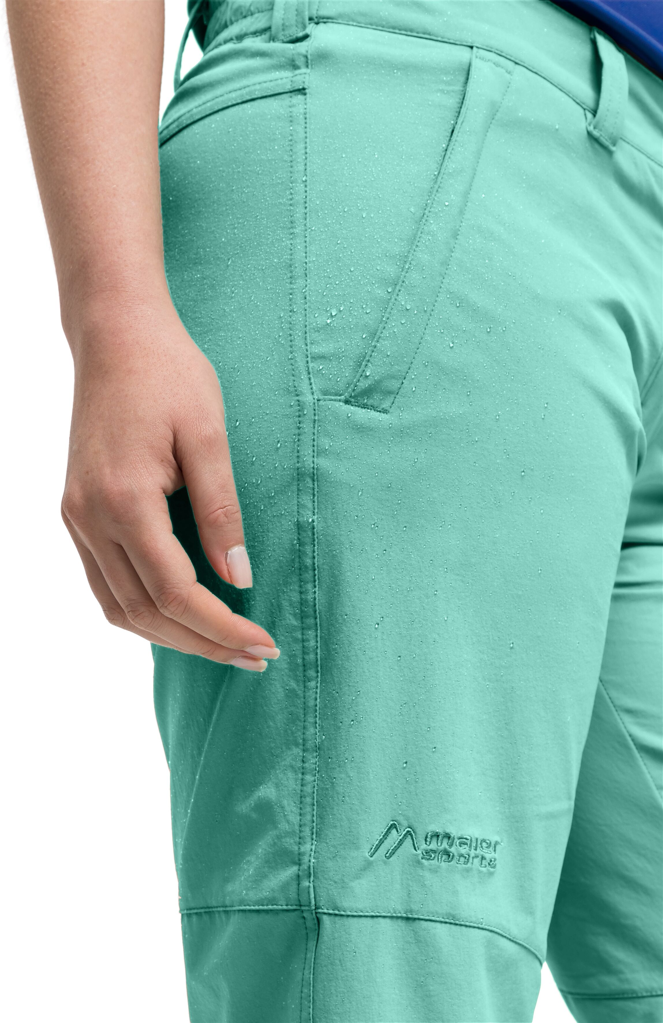 Funktionsshorts MAIER SPORTS "Lawa", Damen, Gr. 38, Normalgrössen, hellmint, 90% Polyamid, 10% Elasthan, Hosen Funktionsshorts, Damen Shorts, kurze Wanderhose, Outdoorhose mit 2 Taschen, Regular Fit hellmint 38, Normalgrössen