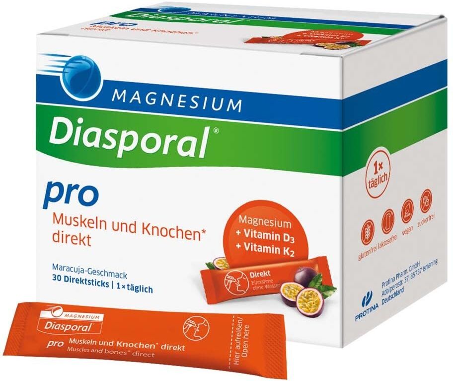 Magnesium Diasporal pro+D3+K2 Musk.+Knochen direkt 30 St Granulat