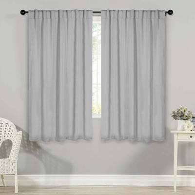 Superior Solid 2-Piece Room Darkening Curtain Set, Rod Pocket Backtab Header Window Drapes