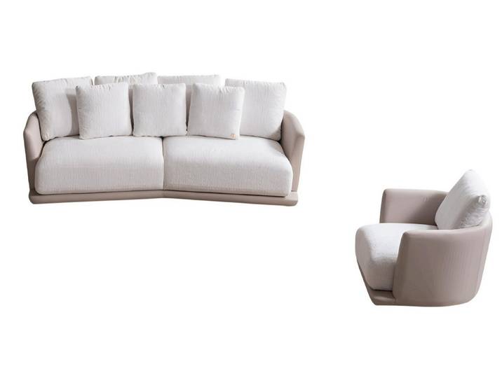 JVmoebel Polstergarnitur Weißer Designer Relaxsessel aus hochwertigem Material, (2-tlg)