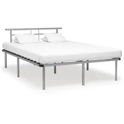 vidaXL Bettgestell Grau Metall 140x200 cm