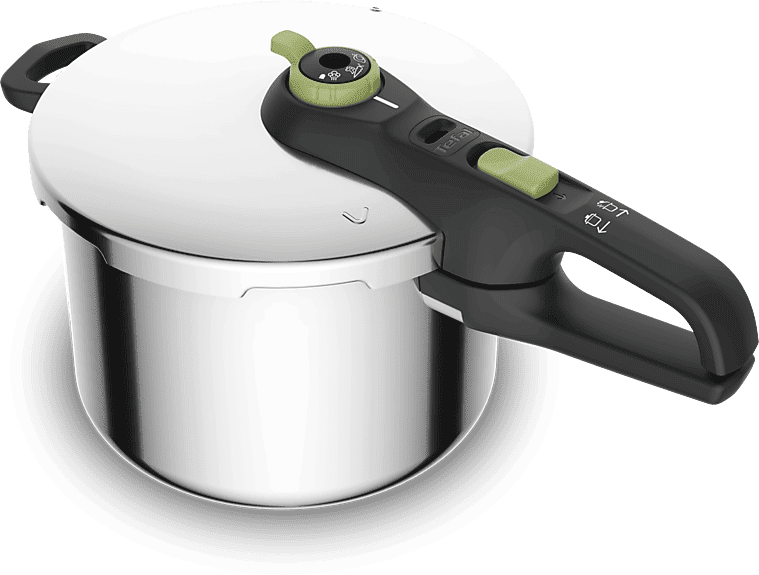 Olla express - Tefal Secure Trendy P2580703, 6 L, 2 programas, Cocción rápida, Compatible con Inducción, Acero Inox., Verde