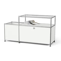 Tchibo - Lowboard Metall »Cn3« mit Klappenfach und Glasplatte - 116x40x64cm - chrom -