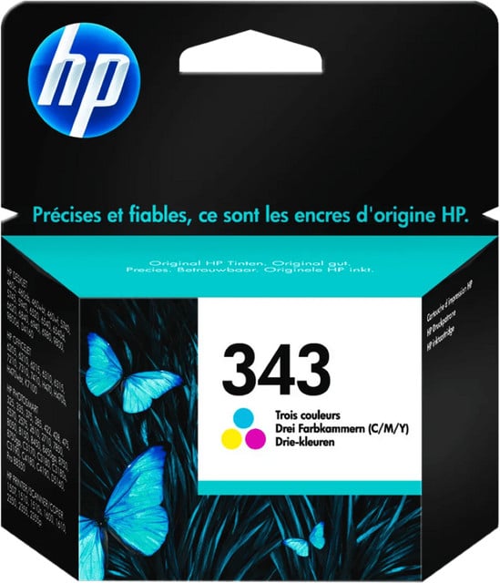 HP 343 Inktcartridges 3-kleuren verpakking
