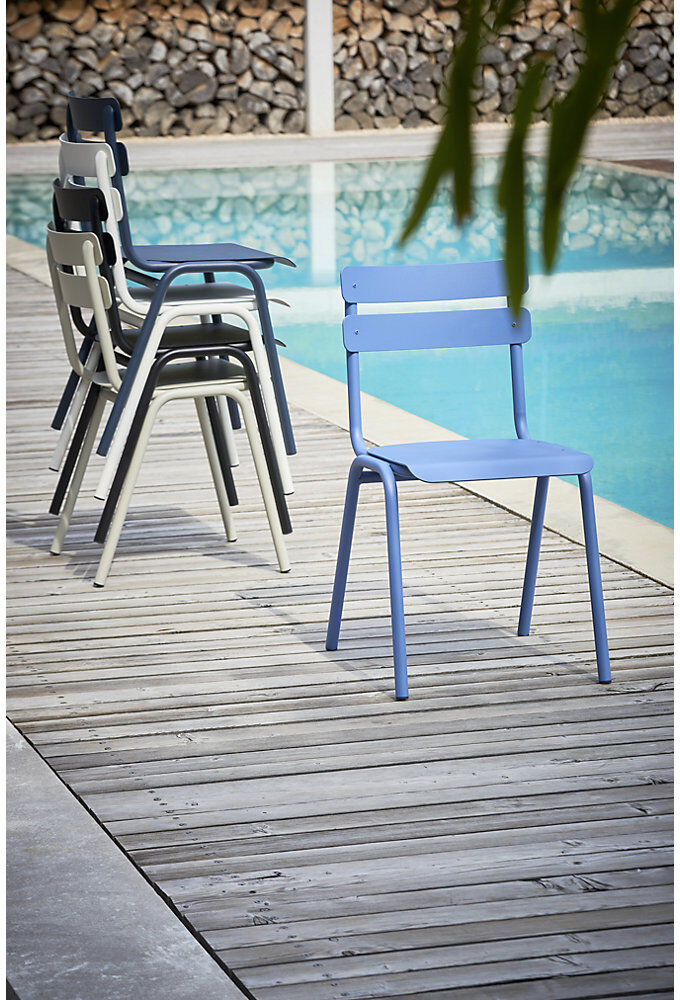 kaiserkraft Outdoor-Stuhl ONE, VE 4 Stk, graublau