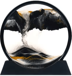 Inspire Curations 3D Moving Sand Art Hourglass Frame Relaxing Quicksand Desk Decor For Home & Office black