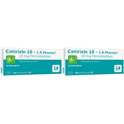 Cetirizin 10 1A Pharma Doppelpack 2x100 St Filmtabletten